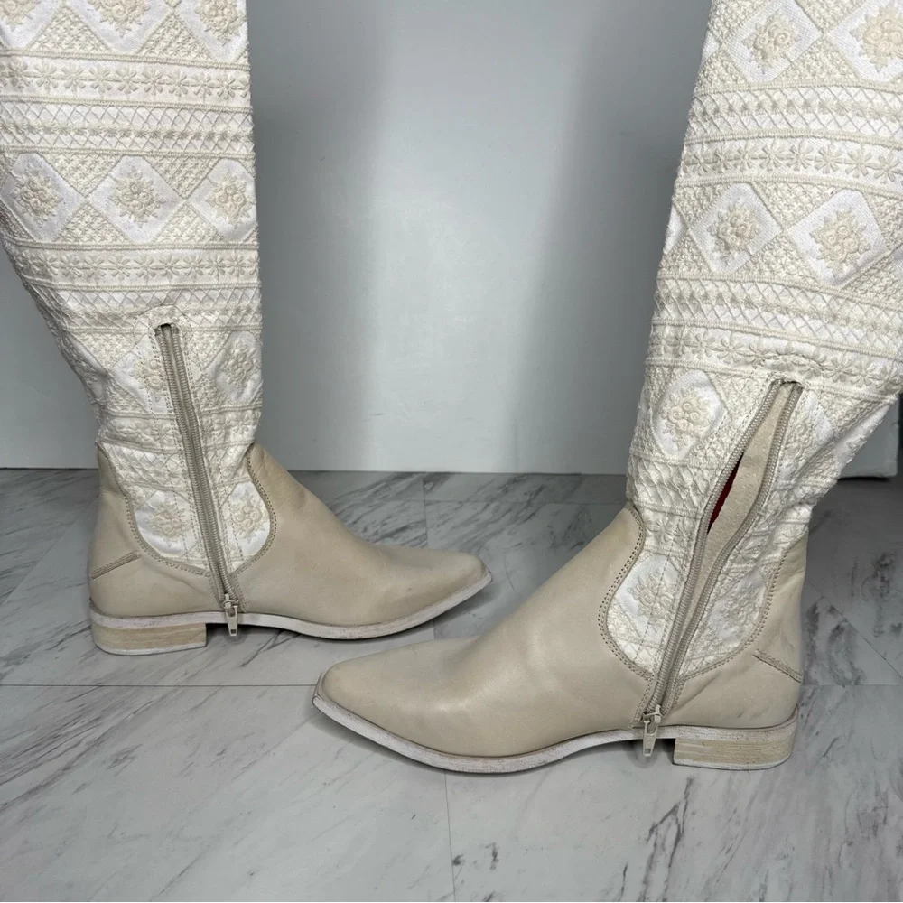 Free People Bren Crochet Slouch Tall Boot 37 1/2